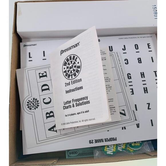 Wheel Of Fortune Board Game Pressman 2nd Edition 2005 Word Puzzles Home Version - Picture 6 of 11